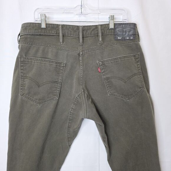 LEVI'S 511 Denim Jeans Pant Olive Green Stretch Men's 38 X 30 CW-3516 Streetwear - Picture 5 of 14